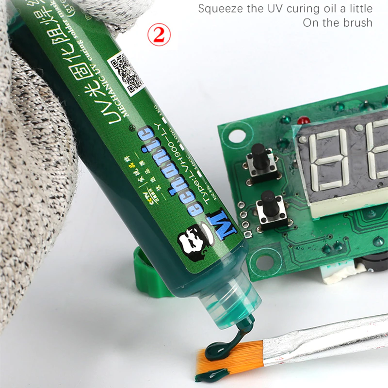 UVH 900 LY Green Mechanic UV Solder Mask 10CC_5 Mechanic UVH 900-LY Green UV Solder Mask - 10CC